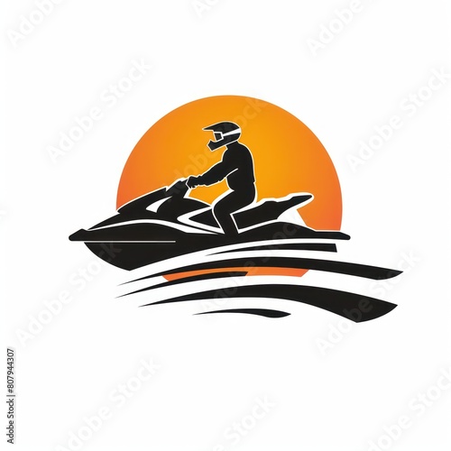 jet ski rentals design logo, white background