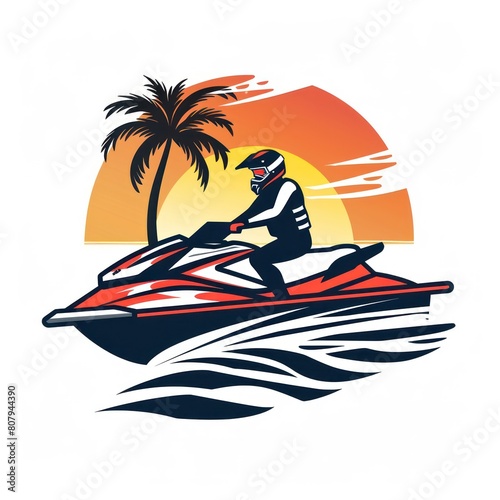 jet ski rentals design logo  white background