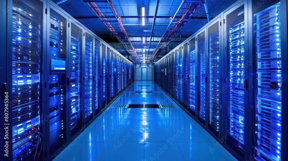 blue computer room, super computer clusters