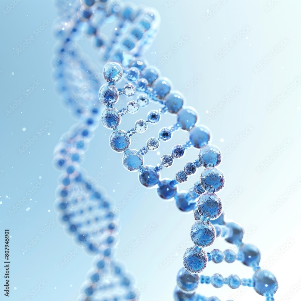 A double strand of dna on a light background.The concept of science and technology. Technology and research. A double strand of dna on a light background.The concept of science and technology. Technology and research.