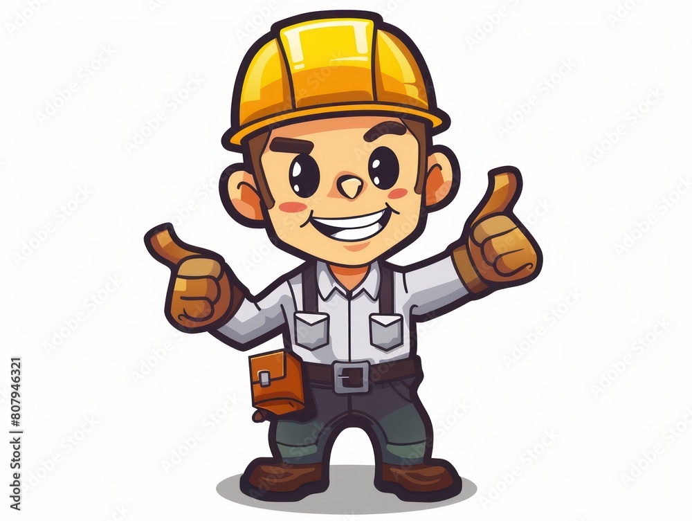 builder mascot with construction hat builder mascot with construction hat