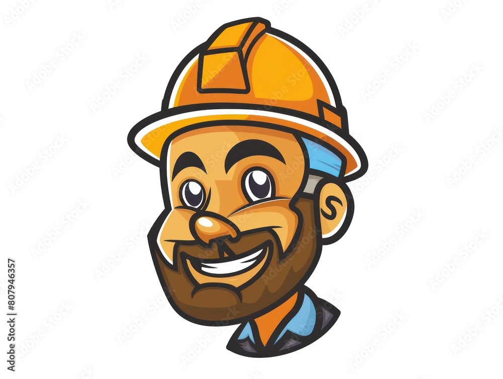 Obraz premium builder mascot with construction hat