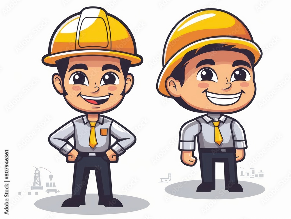 builder mascot with construction hat builder mascot with construction hat