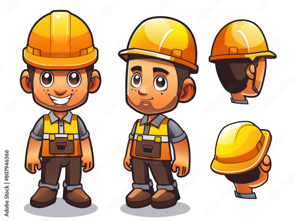 builder mascot with construction hat builder mascot with construction hat