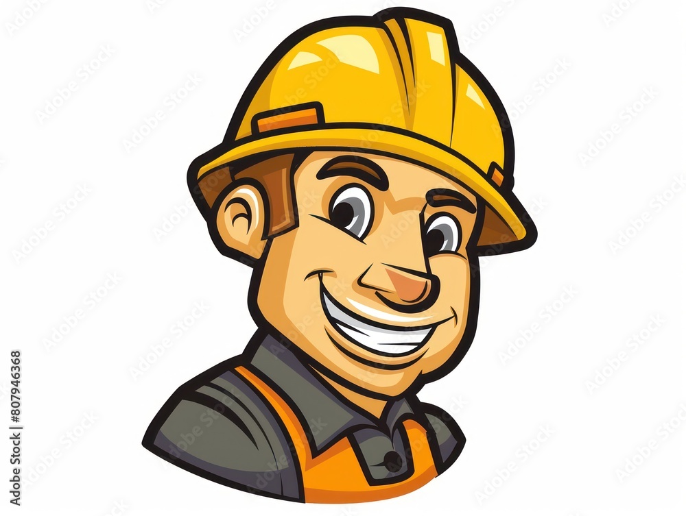 builder mascot with construction hat builder mascot with construction hat