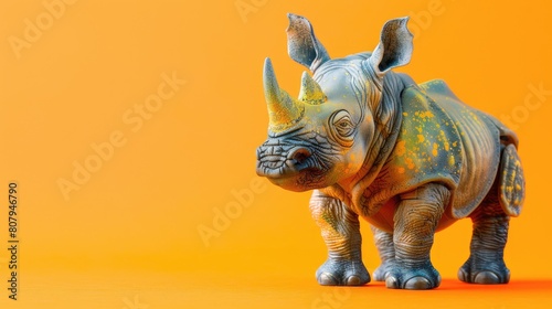 Animal toy. stand in front of clean orange background, --ar 16:9 Job ID: 9b4f17ec-07f5-428a-ac2a-6739e5a73bdc © Hammam