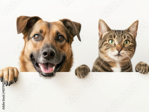 veterinary dog and cat holding clear whiteboard at white background