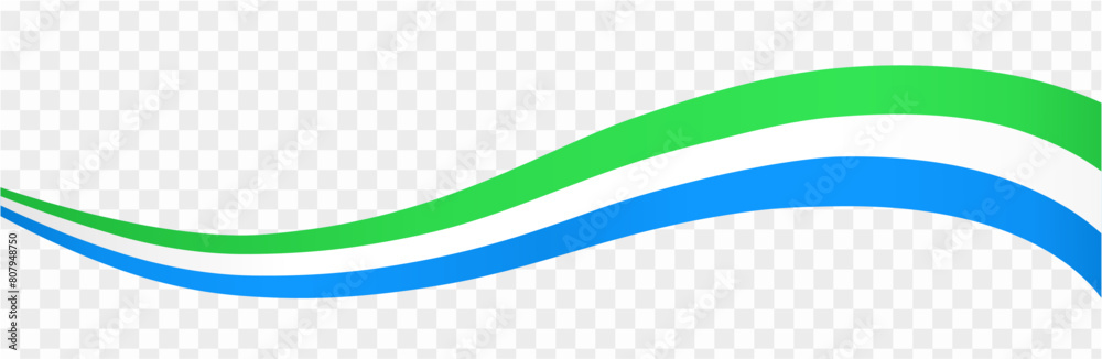 Sierra Leone flag wave isolated on png or transparent background vector ...