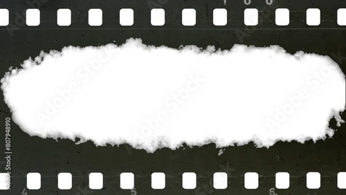Tattered celluloid filmstrip with natural rough dust and scratches. Retro grunge 4K background.