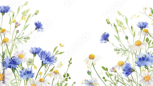 Blooming Beauty  A vibrant collection of wildflowers in full bloom  perfect for backgrounds  wallpapers and floral designs