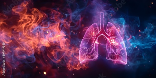 Anatomy animation of human respiratory system showcasing lungs and breathing process. Concept Anatomy, Respiratory System, Human Body, Lungs, Breathing Process photo