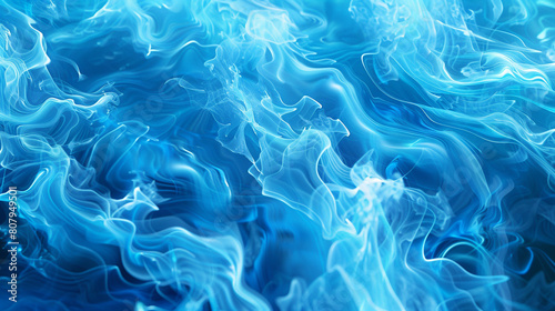 Bright cerulean waves abstracted into flames ideal for a vibrant energetic background © Kashif