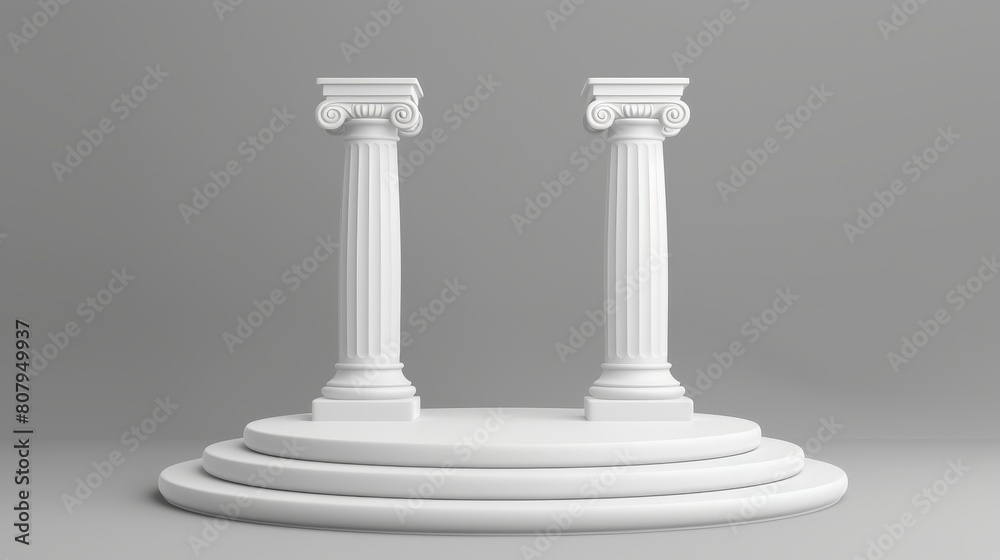 Two Column Podium This 3D white column podium with wave design will look great in any ...