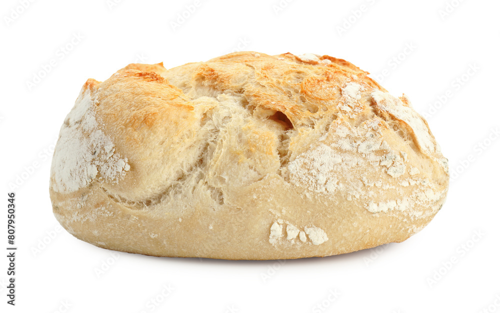 Freshly baked sourdough bread isolated on white