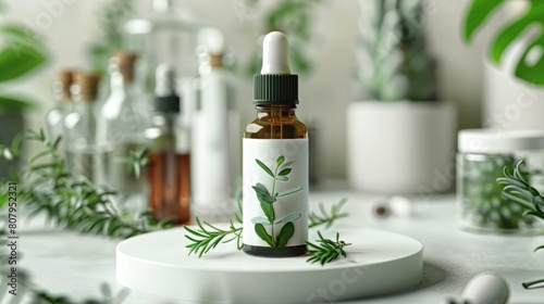 Essential Oil Dropper Bottle with Herbal Decoration