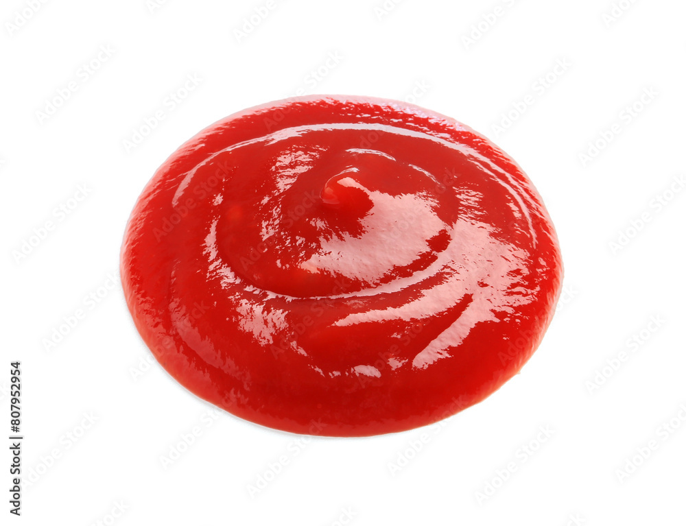 Tasty ketchup isolated on white. Tomato sauce Tasty ketchup isolated on white. Tomato sauce