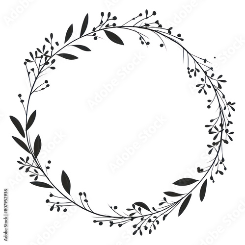 PNG Pattern wreath plant line.