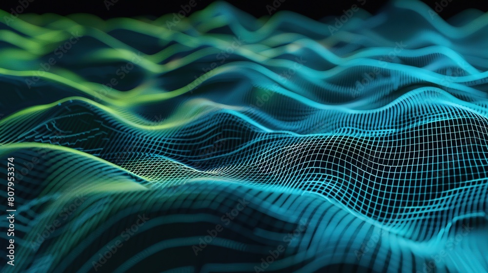 abstract blue green equalizer sound wave pattern element ai generated abstract blue green equalizer sound wave pattern element ai generated