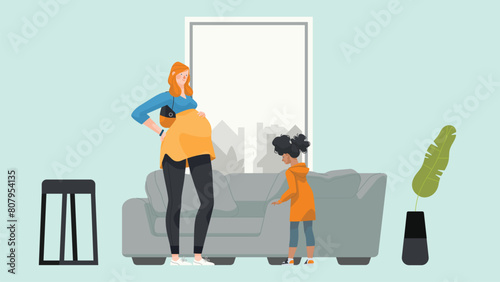 mother angry over kid boy smartphone addiction
vector Illustration 