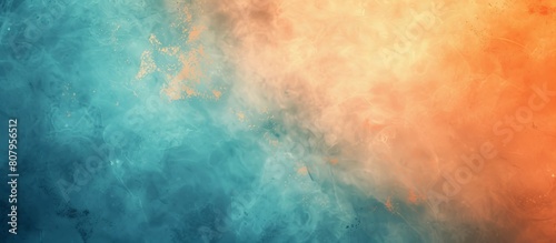  Abstract gradient background with a grainy texture, light blue and orange colors, blurred background, blurred foreground, grainy gradient, grainy gradient background, in the style © KumCup