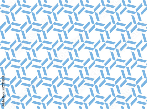 Abstract geometric pattern. A seamless vector background. White and blue ornament. Graphic modern pattern. Simple lattice graphic design