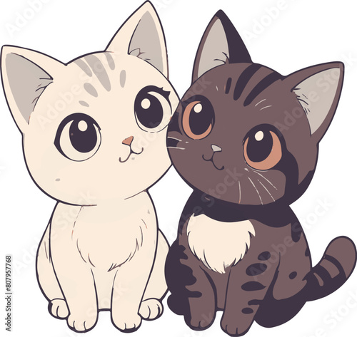adorable duo of wide eyed cartoon kittens captivating pet lovers everywhere