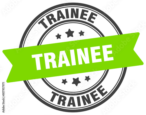 trainee stamp. trainee label on transparent background. round sign