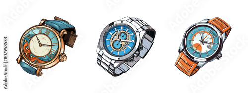 Wristwatch isolated on a white background. Vector illustration.