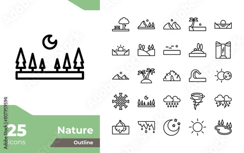 Nature Outline Icons