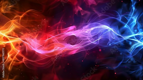 Abstract futuristic network technology background with red and blue light waves. Concept Technology Backgrounds, Futuristic Design, Light Waves, Abstract Art, Network Connections