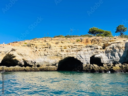 Beautiful view of Benagil Cave in Carvoeiro Algarve Portugal