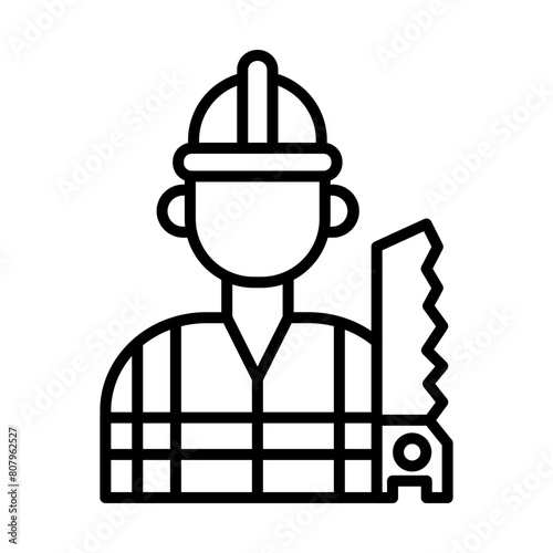 Carpenter line icon