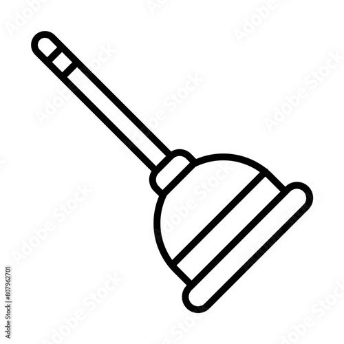 Plunger line icon
