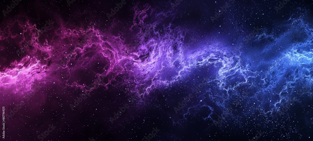 Black background with a gradient of purple and blue lights. The artwork is in the style of an abstract piece with blended colors reminiscent of a night sky. Black background with a gradient of purple and blue lights. The artwork is in the style of an abstract piece with blended colors reminiscent of a night sky.