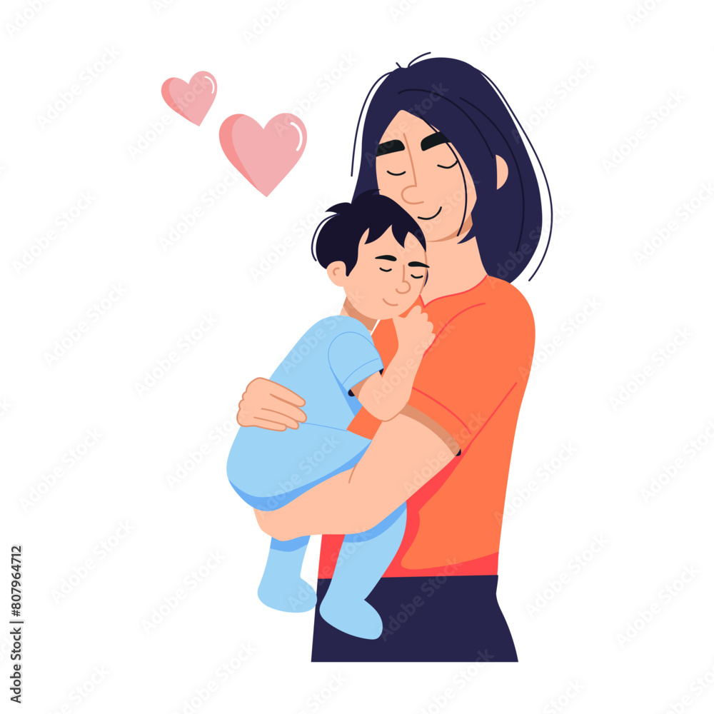 Well-designed flat illustration of newborn love Well-designed flat illustration of newborn love