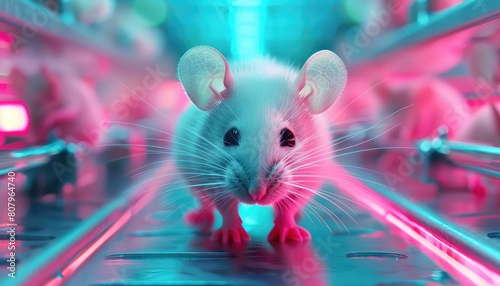 Genetically Modified Mice, Showcase images of mice that have been genetically modified for research purposes photo