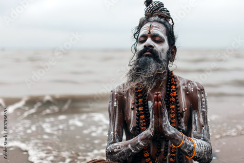 Hindu Sadhu Man in Deep Contemplation photo