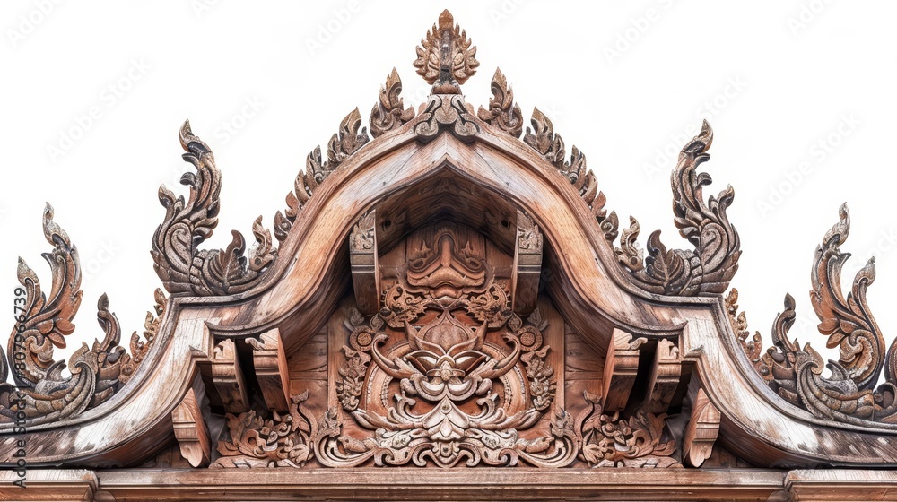Frame of Thai ancient art isolated on white background highlights the countrys rich cultural heritage through its detailed craftsmanship and iconic motifs, Sharpen art