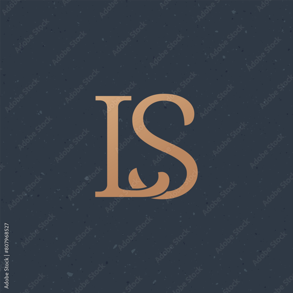 Fototapeta premium LS SL Letter Logo template brand corporate creative identity. Stock vector illustration isolated on dark background.