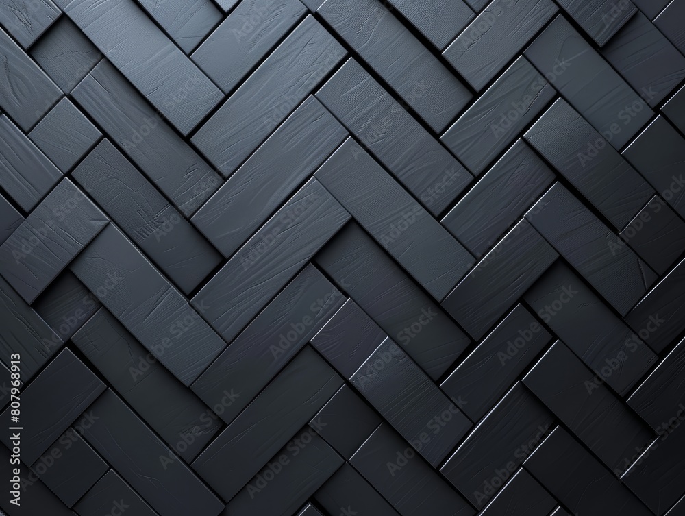 Detailed black woven heringbone texture, sophisticated and modern.
