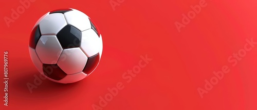 Revel in the sleek design of a 3D football object on this sporty banner  perfect for showcasing innovative concepts  Sharpen banner with space for text