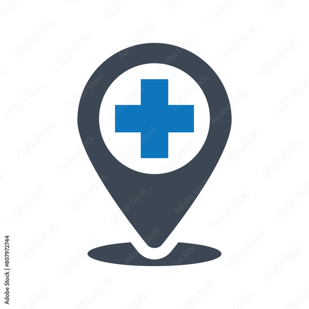 Obraz premium Hospital location icon