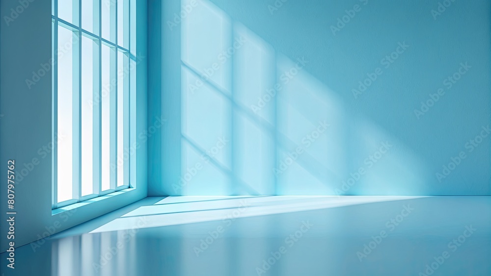 Empty room with blue wall and window background. Empty room with blue wall and window background.