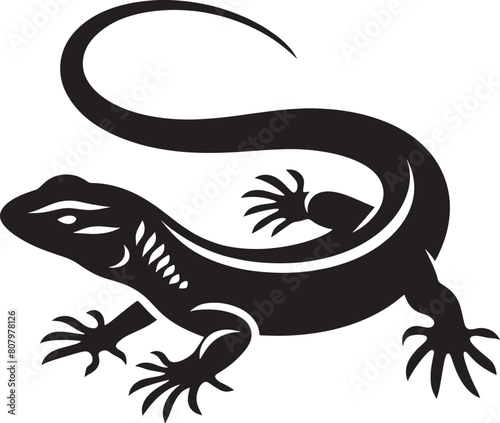 Silhouette vector of Horned lizards, full body black and white clipart photo