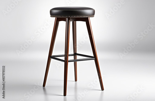Leather bar stool on white background