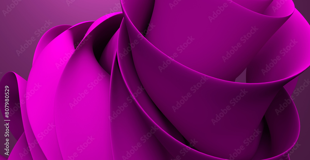 Abstract 3d background Pink wavy shape 3d rendering illustration