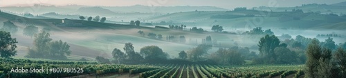 Misty Tuscan Countryside  Endless Fields  Olive Trees  Vineyards