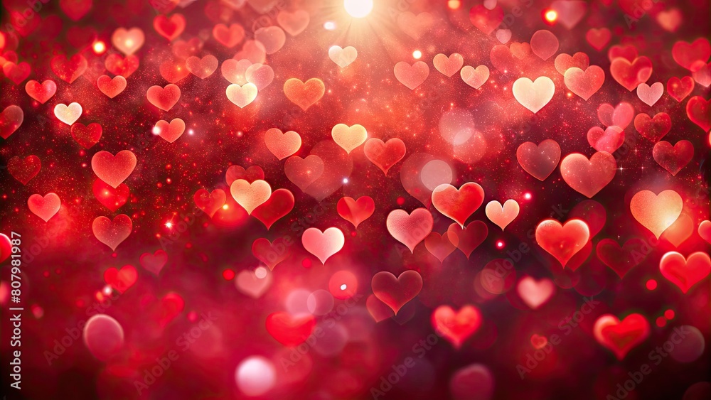 Valentine's day abstract background with red hearts bokeh Valentine's day abstract background with red hearts bokeh
