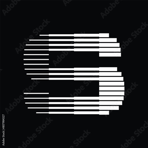 Letter S Logo with Abstract Line Pattern