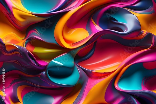 
Colorful wavy floral texture, liquid silk waves background. 3D special effect flowing abstract fantasy wavy background. Modern art magic liquid, three-dimensional liquid